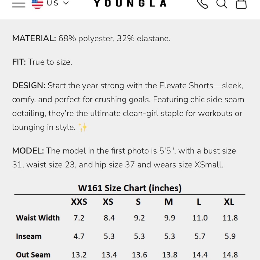 Women's YoungLA Elevate Shorts 5” Small - Picture 2 of 6